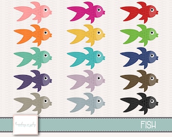 Fish- Goldfish Clip Art- Pet Fish- Clipart Set, Commercial Use, Instant Download, Digital Clipart, Clip Art, Planner Clip Art- MP238