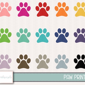 Paw Print- Paws- Paw Prints- Animal Paw Print- Clipart Set, Commercial Use, Instant Download, Digital Clipart, Digital Images- MP215