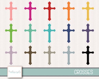 Cross Clipart Set, Crosses, Commercial Use, Instant Download, Digital Clipart, Clip Art, Planner Clip Art, Religious Clip Art- MP256