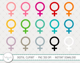 Female Symbol Clipart Set, Female Symbol PNG, Female Clipart, Female Icon, Venus PNG, Commercial Use, Digital Clipart, Digital Images-MP318