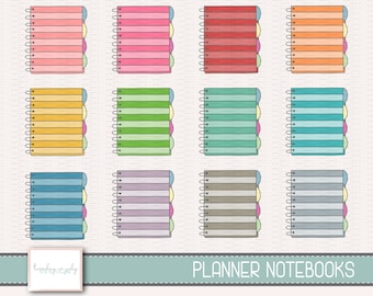 Planner Notebook Clipart Set – Colorful Digital Images (Instant Download)