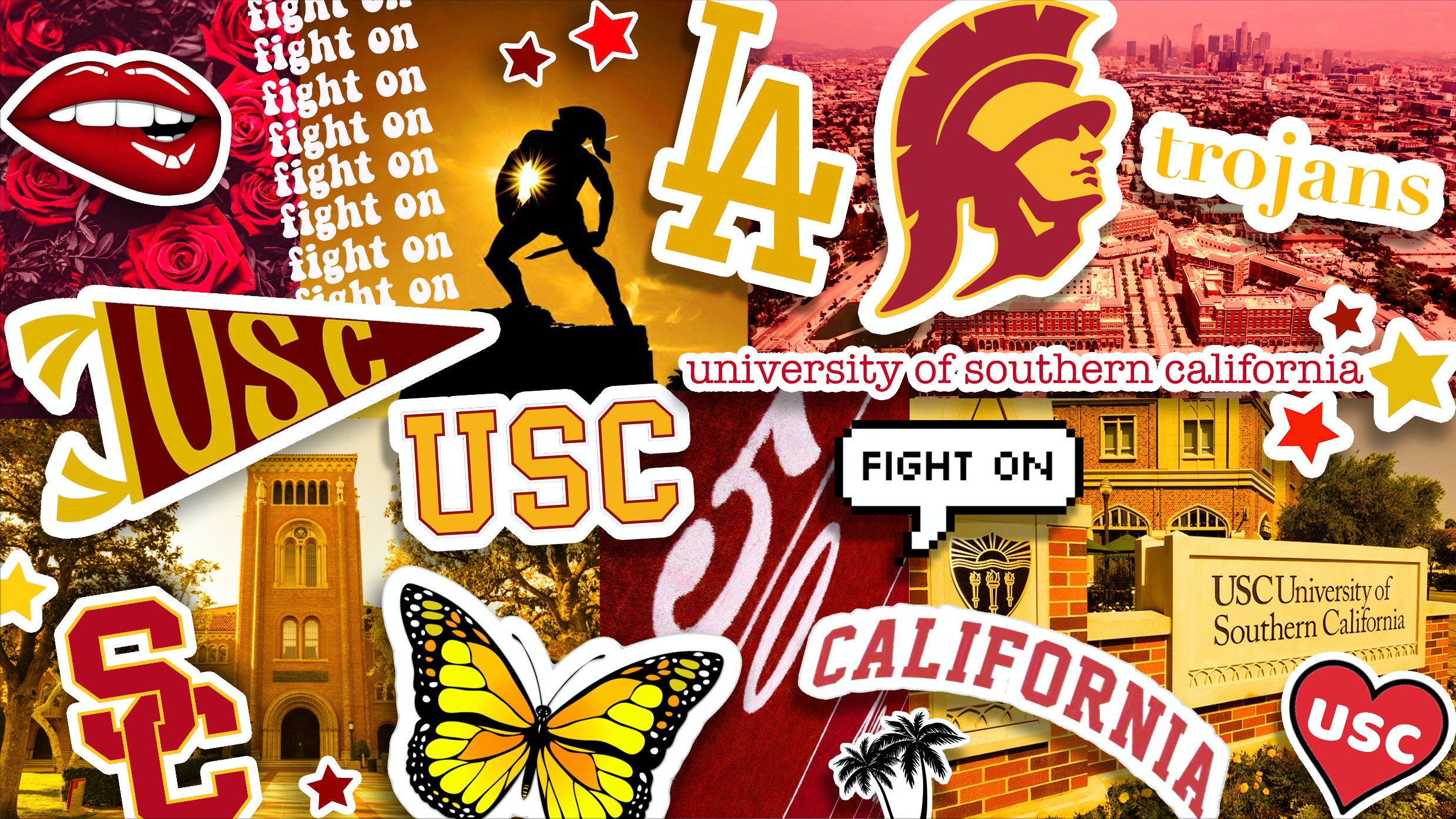 USC Collage Background Wallpaper Desktop University of | Etsy