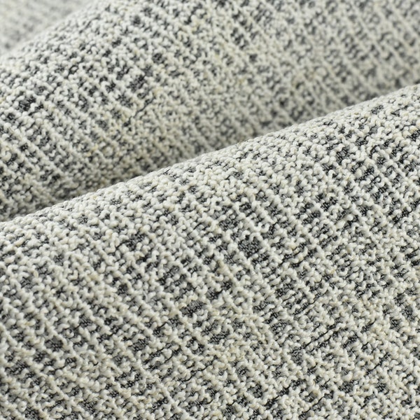 Modern Abstract Woven Chair Couch Upholstery Fabric|Designer Heavy Weight Cream Grey Textured Upholstery Fabric By The Yard 55"W/780GSM