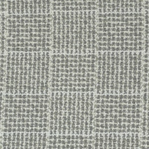 May include: A close-up of a grey and white woven fabric with a subtle checkered pattern.