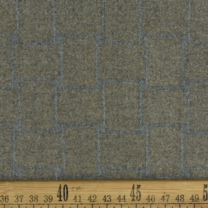 Schwerer abstrakter geometrischer Tweed Wollfilz-Polsterstoff für Stühle|Graublauer Karostoff für Couch Ottomane Kissen