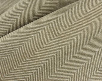 Heavy Weight Cream Brown Brushed Textured Soft Herringbone Geometric Upholstery Fabric By The Yard|Vintage Home Decor Fabric For Chair Coat