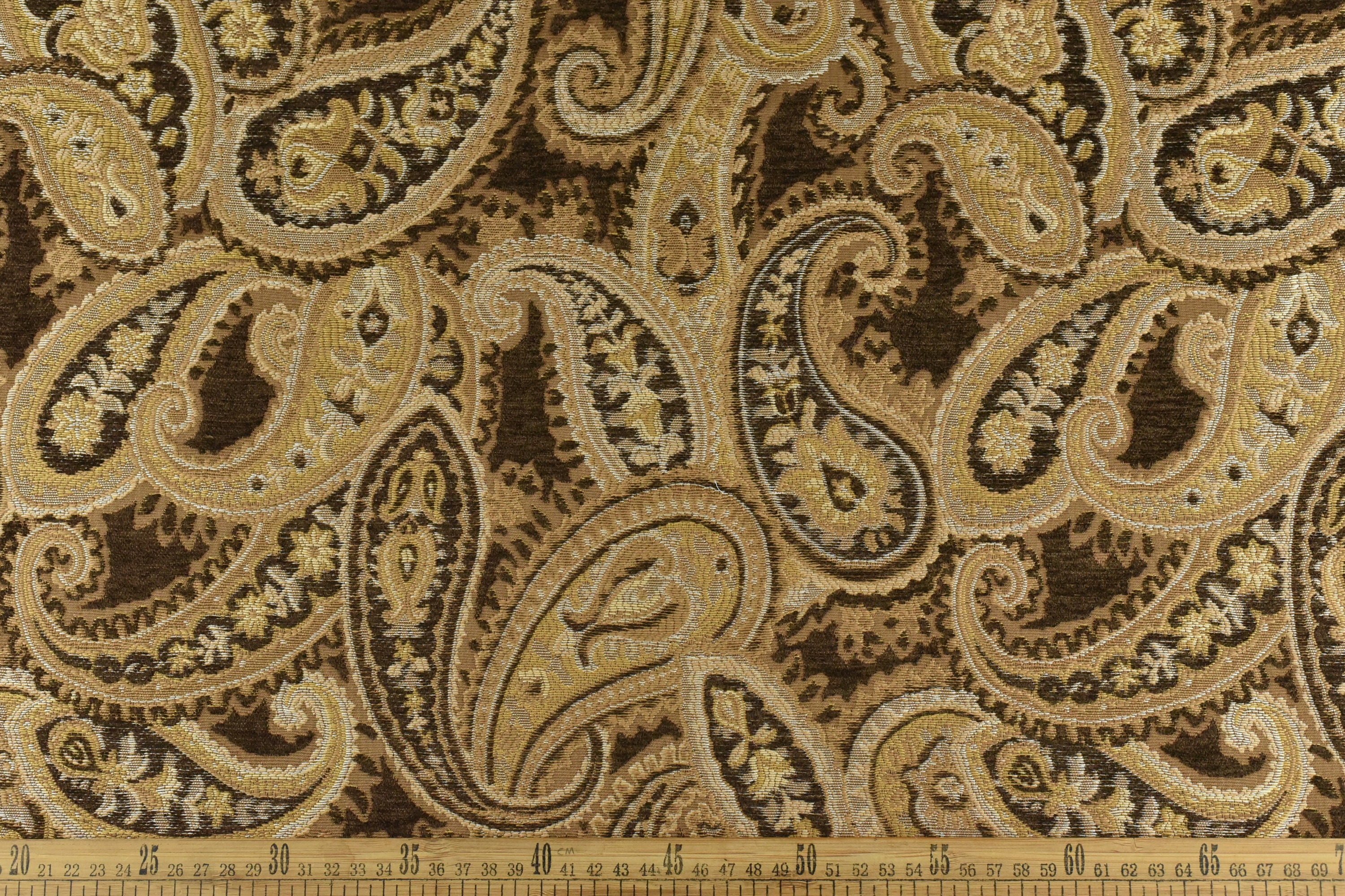 Vintage Chenille Jacquard Paisley Floral Upholstery Fabric for