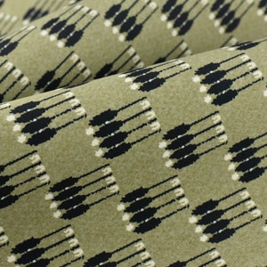 Tessuto per tappezzeria geometrico astratto verde chiaro, nero e bianco, tagliato su misura per sedia/Tessuto per arredamento con motivo geometrico verde per testiera del letto