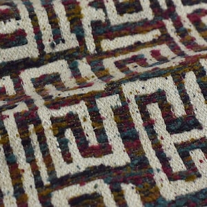 Schwerer bunter Woll-Baumwollmischung strukturierter ethnischer abstrakter geometrischer Boucle-Polsterungs-Stoff für Couch, Vorhang-110 "(280 CM) Breite