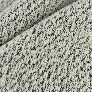Extra Heavy Weight Big Curl Boucle Textured Upholstery Fabric in Black and White|Designer Boucle Fabric For Furniture Chair Sofa 55"/970GSM