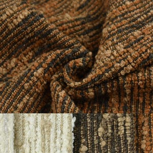 Schwere Wollmischung Elfenbein Braun Boucle Texture Polsterstoff für Stuhl Couch |