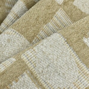 Schwerer Beige / Grüner Abstrakter Geometrischer Wollmischung Boucle-Polsterstoff Schüttware für Esszimmerstuhl|Repolsterstoff für Ottomane