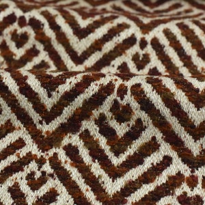 Größere Breite Chevron Geometrische Wollmischung Boucle Polsterstoff Stuhlstoff Vorhangstoff Wandbehang in Rost Olive 110 "(280 CM) W