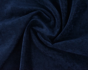 Skin Friendly Chenille Upholstery Fabric|Navy Blue Soft Chenille Upholstery Fabric|High Quality Fabric For Couch,Dining Chair,Cushion,Chair