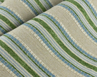 Woven Textured Linen Blended Farmhouse Stripe Jacquard Upholstery Fabric|Country Geometric Fabric For Chair Upholstery,Pillow Cover