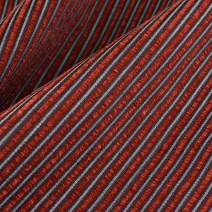 Retro Red Verticle Chenille Stripe Pattern Wovens Solids Upholstery Fabric by the Yard