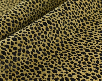 Vintage Leopard Animal Skin Textured Chenille Jacquard Upholstery Fabric For Chair Cushion|Small Leopard Woven Fabric For Farmhouse Decor