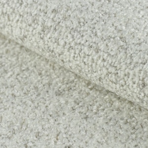 Chunky Nubby Textured Linen Blend Curly Boucle Upholstery Fabric | Puffy Textured Boucle Furnishing Fabric | Cushion Furniture Fabric