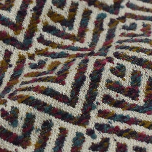 Milti-Farbige Tweed strukturierte Fischgrät Geometrische Wollmischung Boucle Polsterstoff Schüttgut Für Möbel Vorhänge-110 "(280 CM) Breite
