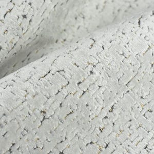 Heavyweight Abstract Geometric Cream Plushed Velvet with Subtle Black Gold Upholstery Fabric For Chair|3D Textured Raised Velvet Fabric