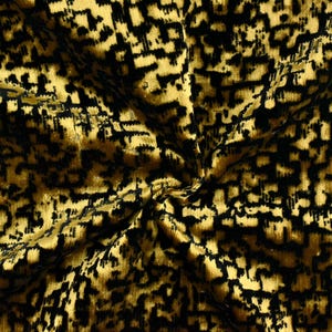 Heavy Weight Designer Gold Black Abstract Geometric Raised Cut Velvet Upholstery Fabric For Chair|High End Velvet Fabric For Furniture