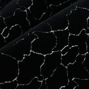 Heavy Weight Black and White Abstract Geometric Raised Cut Velvet Upholstery Fabric For Chair|Velvet Fabric For Furniture Reupholstery