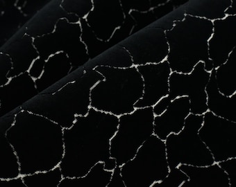 Tessuto per tappezzeria in velluto pesante, geometrico astratto bianco e nero, con taglio in rilievo, per sedie/tessuto in velluto per il rivestimento di mobili