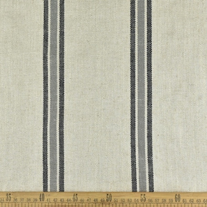 Tessuto a righe per tappezzeria e tendaggi in misto cotone e lino geometrico, tagliato su misura per sedie/decorazioni in stile country chic. Tessuto a righe Grainsack.
