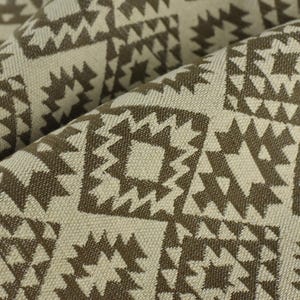 Heavy Weight Vintage Cotton Blend Ethnic Aztec Pattern Geometric Upholsetry Fabric For Chair|Red/Brown/Cream Tribal Woven Fabric For Curtain