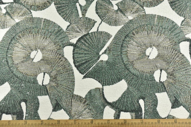 Mid Century Modern Designer Lotus Leaf Woven Upholstery Fabric|heavy ...
