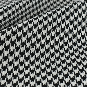 High End Woven Houndstooth Heavy Duty Upholstery Fabric In Black and white 55&quot; Width-Fabric By The Yard