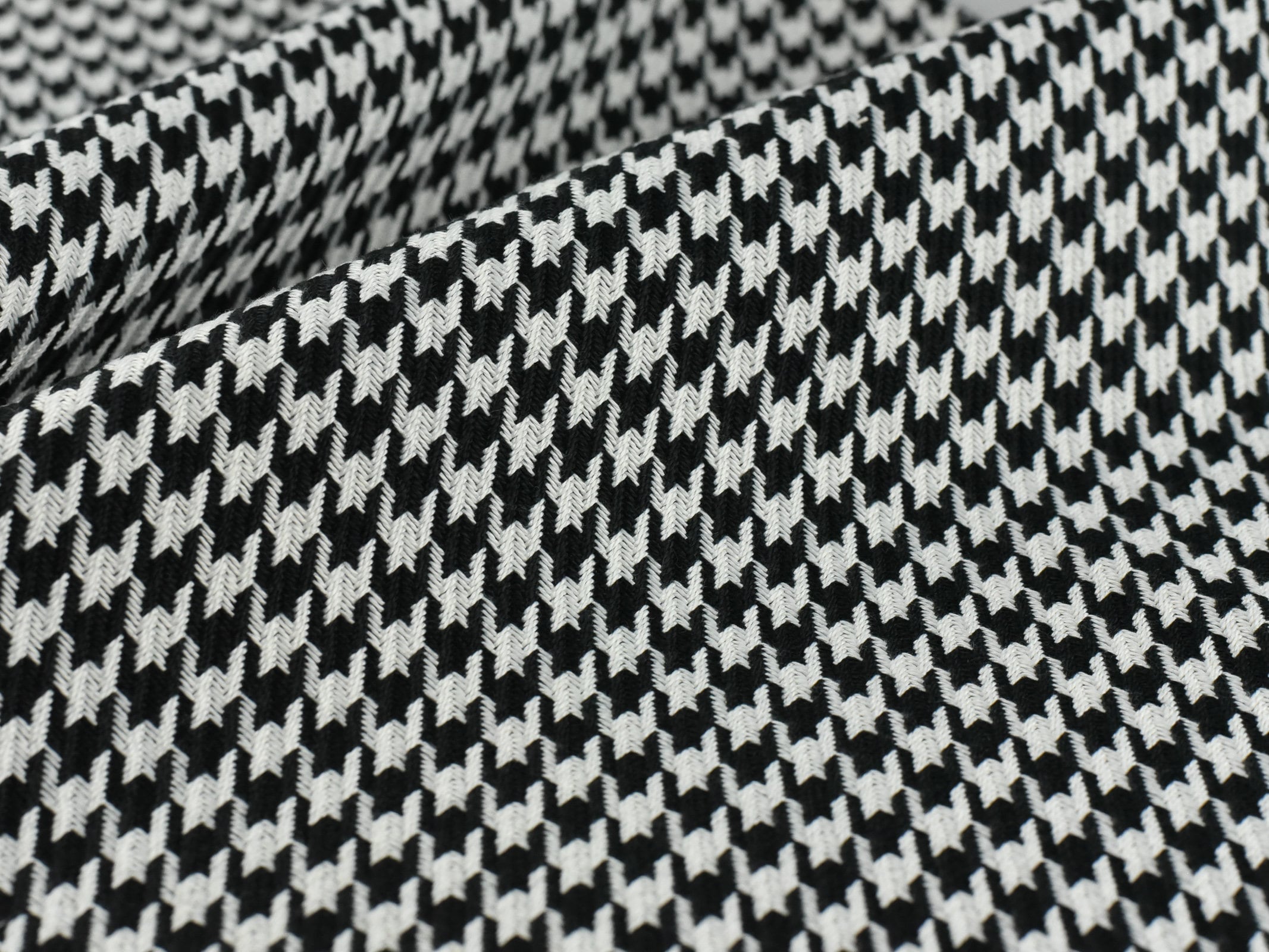 Spoonflower Fabric - Houndstooth, Black, White, Classic, Geometric, Monochrome Printed on Petal Signature Cotton Fabric by The Yard - Sewing Quilting