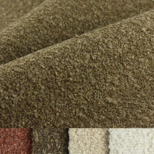 Schwerer Boucle-Polsterstoff aus Woll-Leinen-Mischgewebe für Stuhl Couch in Creme Beige Braun |