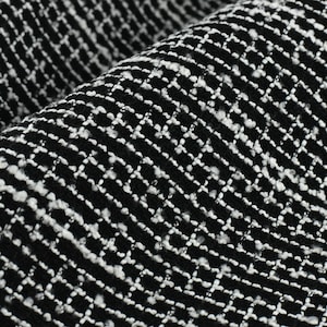 Black And White Tweed Design Textured Boucle Upholstery Fabric For Chair Couch Pillow-Adorable And Very Stylish