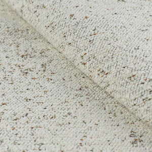 Cream Ivory Teal Soft Jacquard Cotton Boucle Upholstery Fabric By The Yard For Boucle Chair Sofa