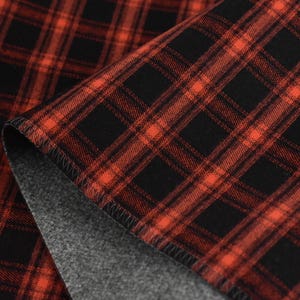 Heavy Weight Velvety Soft Red/Green Plaid Country Upholstery Fabric For Chair|Vintage Farmhouse Geometric Check Fabric For Cushion,Ottoman