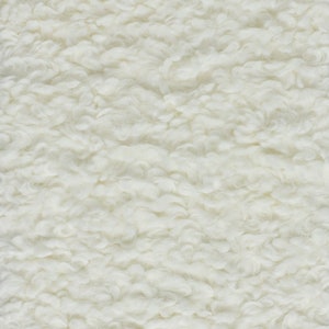 Designer Boucle Sherpa Kunstpelz-Stoff in Creme Weiß mit Schwärzung|Lockiges Fell Stoff Für Stuhl Ottoman Kissen-760GSM
