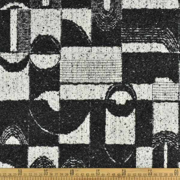 Tela de tapicería geométrica abstracta vintage/tela decorativa para el hogar mezclada de lana y lino/tela para tapicería de sillas-55"/861GSM