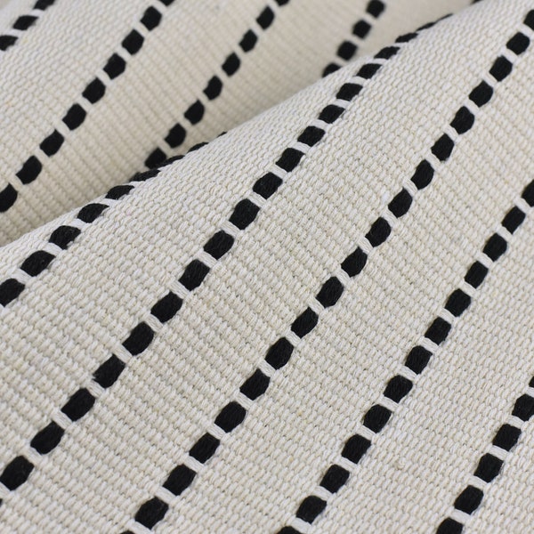 Heavy Weight Cotton Bohemian Geometric Stripe Upholstery Fabric|Jacquard Vintage Chair Fabric|Fabric For Pillow Rug Table Runner
