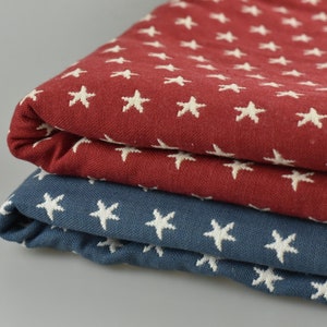 100% Pure Cotton Upholstery Fabric Stars Red Star Blue Fabric|Natural Pure Cotton Quilt Fabric|Kids Upholstery Fabric For Curtain Chair