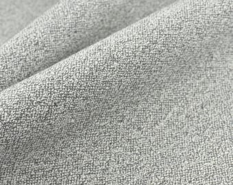 Heavy Weight Linen Blend White and Grey Chunky Woven Furniture Upholstery Fabric For Chair Couch Pillow
