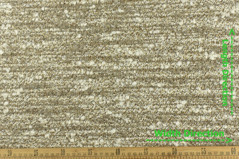 Designer Upmarket Heavy Weight IrregularCream Tan Cotton Wool Blend Boucle Upholstery Fabric For Chair Couch|Soft Chunky Furniture Fabric image 5