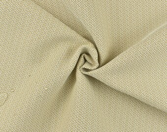 Tela de tapicería para exteriores, color crema tostado, con estampado geométrico vintage, para cojines de sillas/interiores y exteriores, cortada a medida.