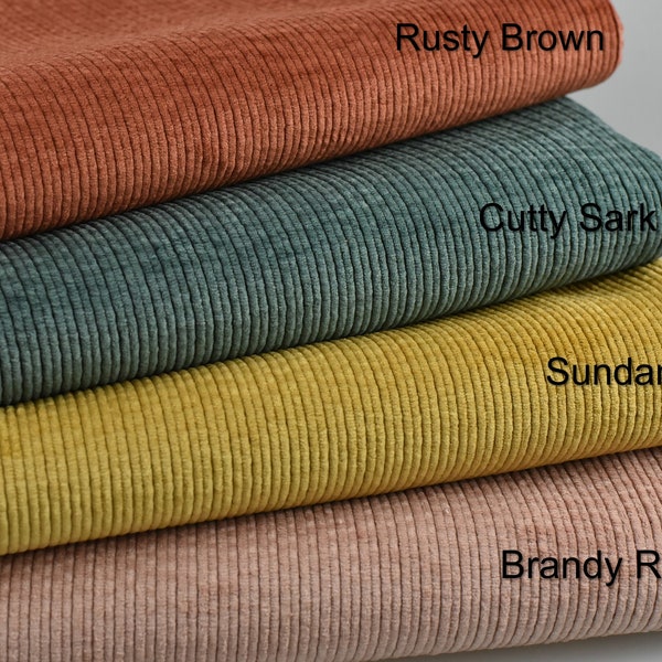 Heavy Duty Water Repellent Corduroy Srtip Velvet Upholstery Fabrics Boho Home Decor Chair Sofa Furniture Couch Fabric by the Yard-17 Colors