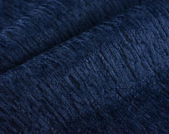 Designer Abstract Woven Raised Blue Chenille Texture Upholstery Fabric For Chair|Heavy Soft Chunky Chenille Home Decor Fabric For Couch