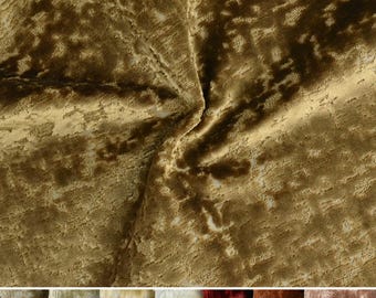 Luxury Abstract Geometric Raised Cut Velvet Upholstery Fabric By The Yard For Chair|High End Velvet Fabric For Club Chair Ottoman Couch