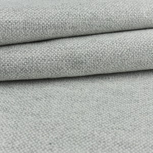 Italy Design Linen Flax Blended Upholstery Fabric by the Yard|Light Gray and White Linen Fabric For Home Decor Reupholstery|55&quot;W/690GSM
