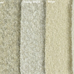 Designer Massives Boucle-Polstergewebe aus cremeweißer Wollmischung / flauschiger und dicker Boucle-Stoff für Stuhl Ottoman-11 Farben