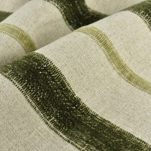 Tessuto vintage francese per tappezzeria, in misto lino e cotone, con trama a righe, verde e crema, per sedia - 3 colori
