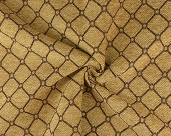 Tela de tapicería jacquard de chenilla con estampado geométrico de rombos en color marrón vintage para cojines de sillas/tela tejida a cuadros para almohadas de sofá